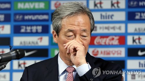 资料图片：国际足联名誉副主席郑梦准（韩联社）