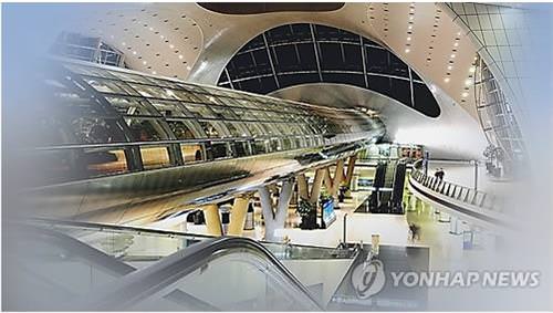 资料图片：仁川机场内部照片（韩联社TV提供）