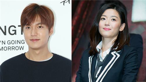 韩流明星李敏镐（左）和全智贤