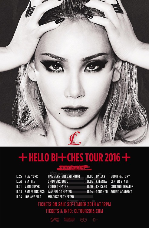 CL北美巡演宣传海报（YG娱乐提供）