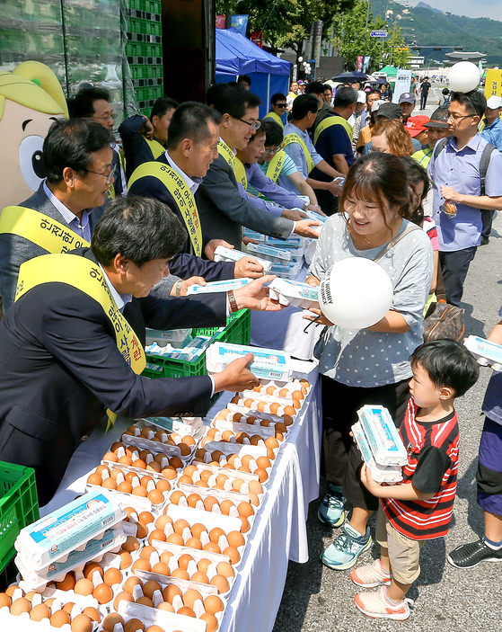 “请放心吃鸡蛋” 政府免费分发10万个鸡蛋