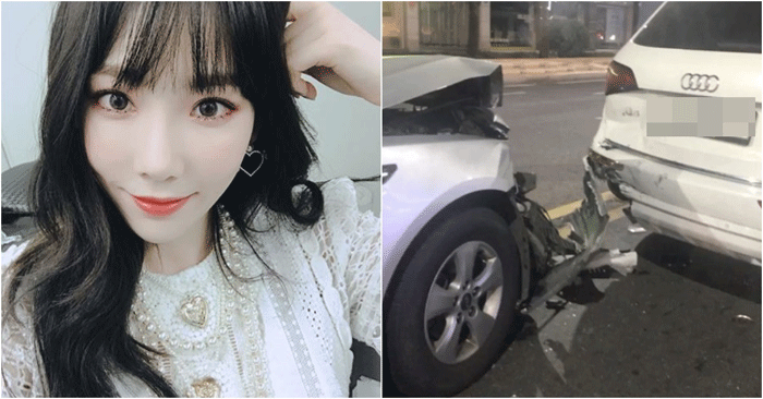 泰妍在首尔江南区发生三车相撞事故