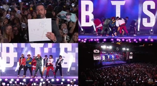 防弹少年团献唱《吉米鸡毛秀》盛况（BigHit娱乐提供）