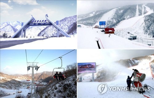 朝鲜外宣媒体“朝鲜今日”1月22日刊登位于江原道元山的马息岭滑雪场图片，并称其是世界一流的滑雪场。图片仅限韩国国内使用，严禁转载复制。（韩联社/今日朝鲜）