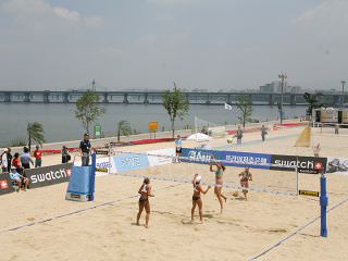 国际规格的沙滩排球场