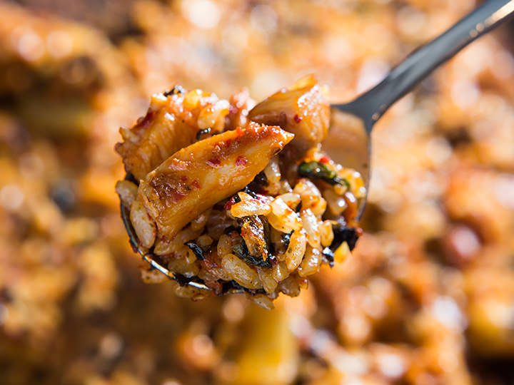 混合铁板鸡的肉汁十分美味