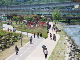 庆典会场位于首尔东北部的“中浪川”一带
