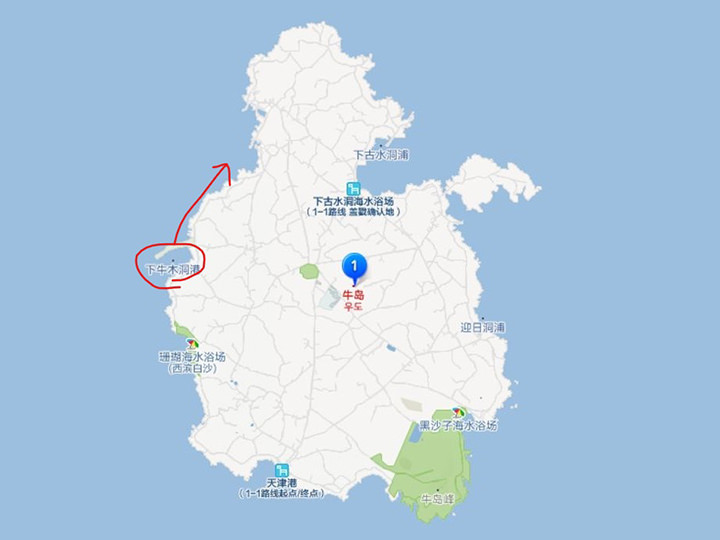 牛岛地图
(截图自:韩巢地图)