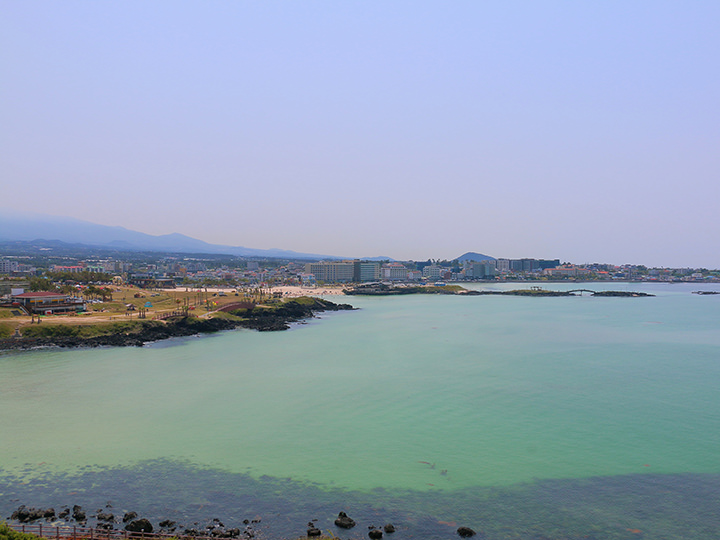 随着地势上升 也能够清楚的眺望刚刚所在的海边