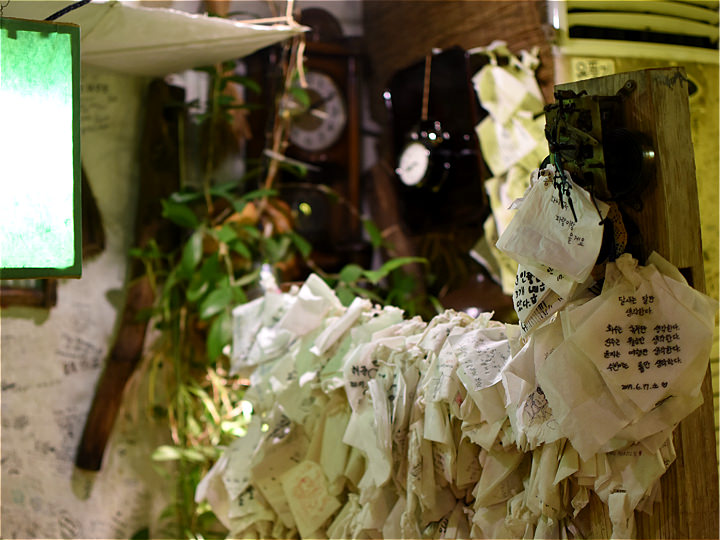 顾客用布条写的留言