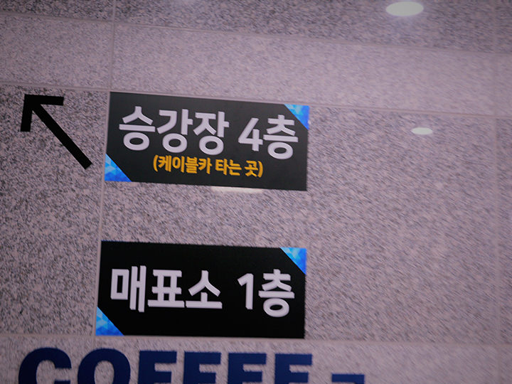 楼梯口的指示
搭乘处4楼 卖票所1楼