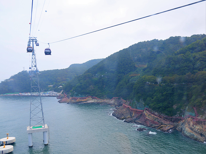在缆车上就可以看到海岸步道了