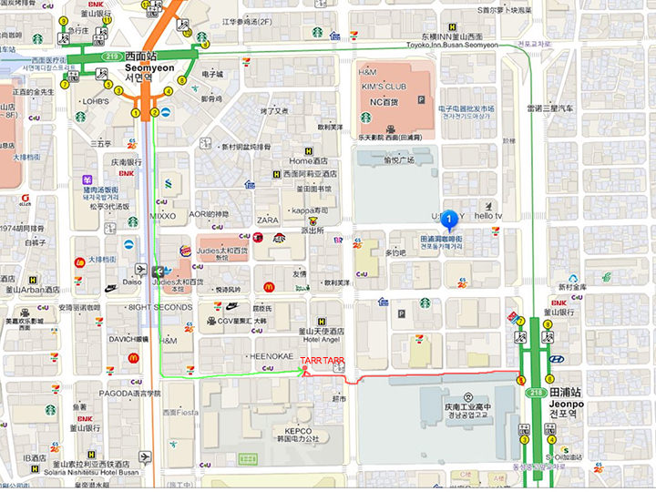 TARR TARR周边地图(截图自:韩巢地图网)