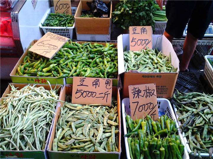 只有中国城才能看到的四季豆和各种时令蔬菜