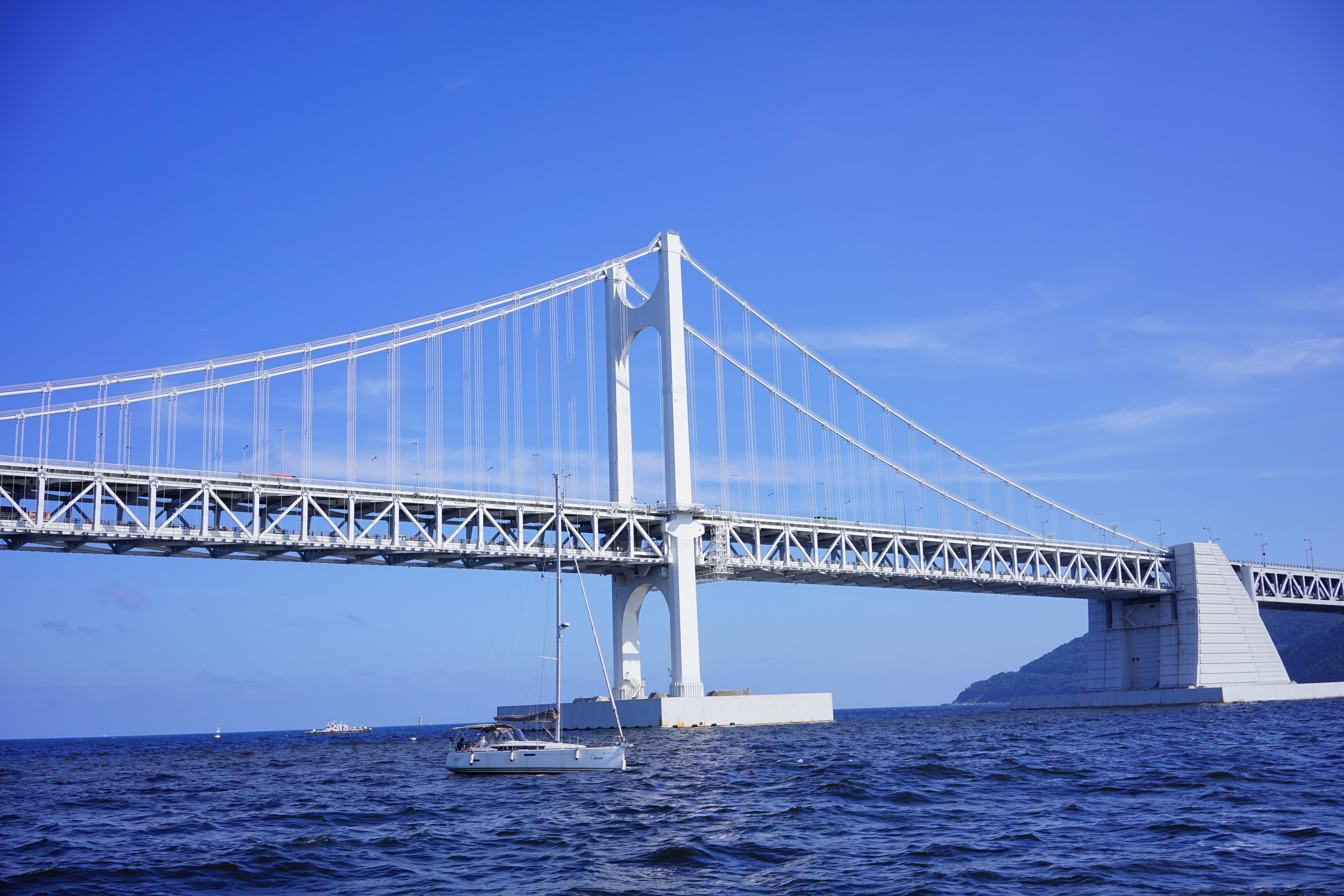 一旁驶过的小艇,速度快,更多是刺激的体验。颠簸拍照是不太可能的。
