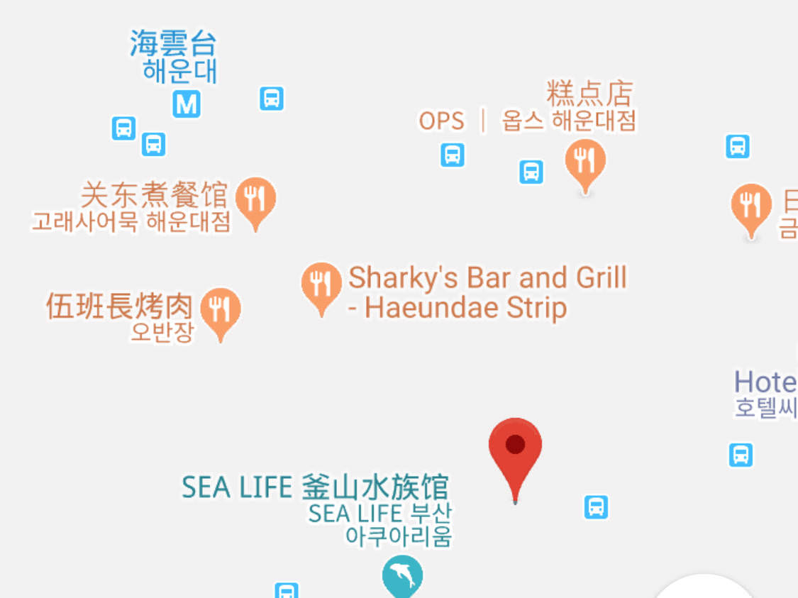 海云台站出来往海边方向走到尽头左手边建筑的三楼写有누리마을감자탕