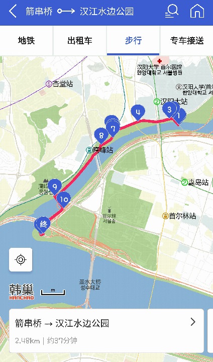 箭串桥至汉江水上公园线路