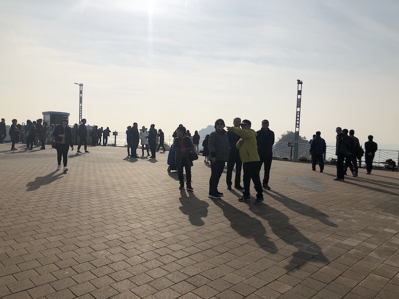 观景台上围满了人