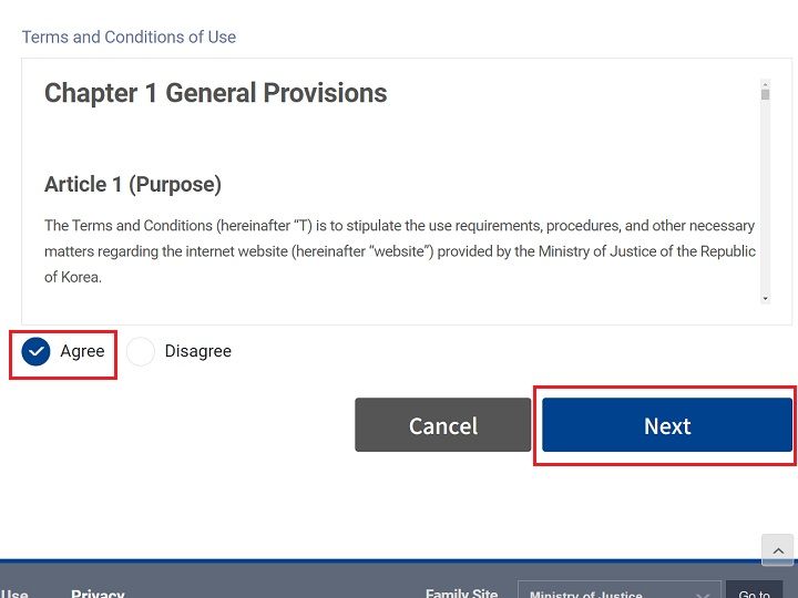 3.同意(Agree)使用条款后点击下一步(Next)