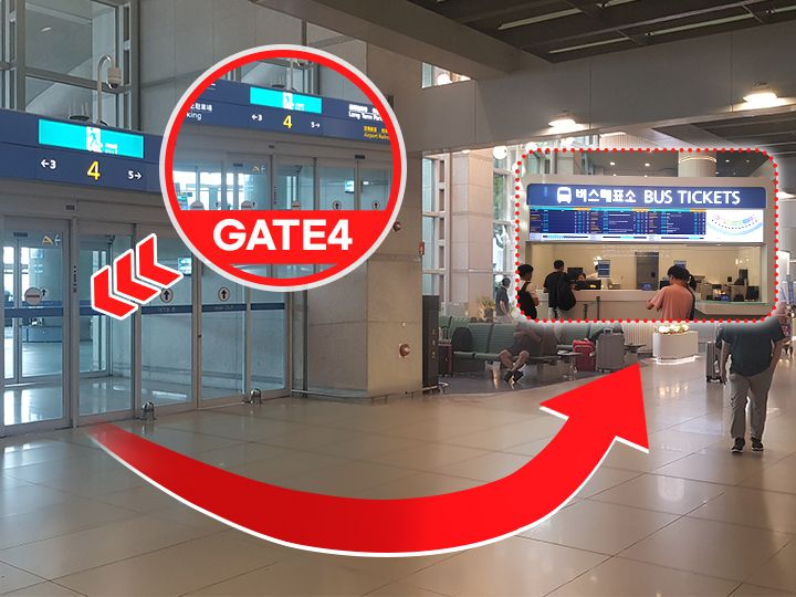 1層到達大廳4號出口附近