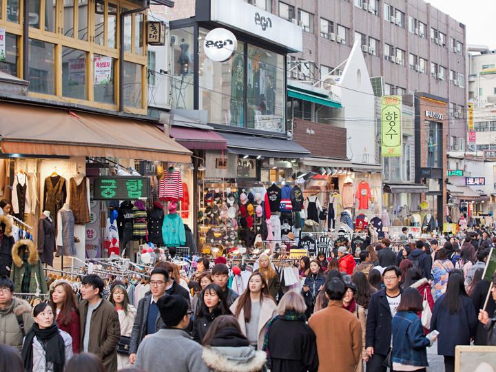 弘大的潮流购物街