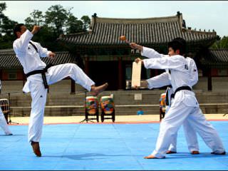 庆熙宫内的跆拳道体验项目