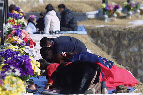 儒教思想根深蒂固,所以对待祖先态度很虔诚!