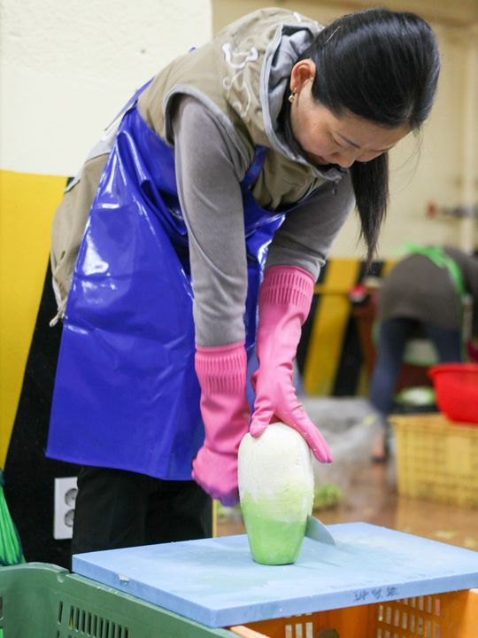 把萝卜从中间切开