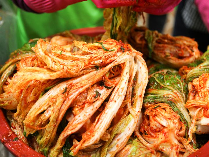 完成后的泡菜,根据发酵的状态第二天刚刚出水时放入冰箱。