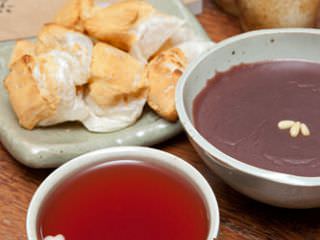 五味子茶、红豆粥、烤豆粉