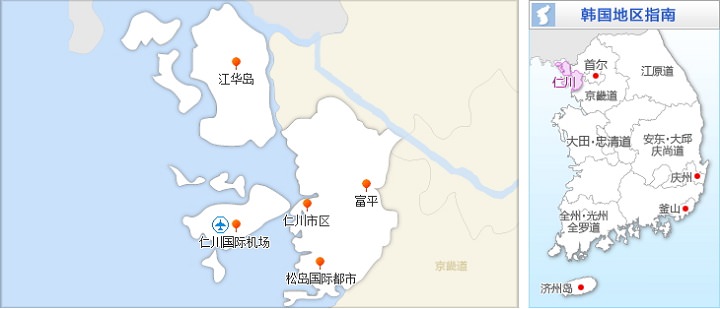 仁川各地区位置图