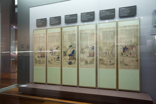 用韩文描绘的屏风