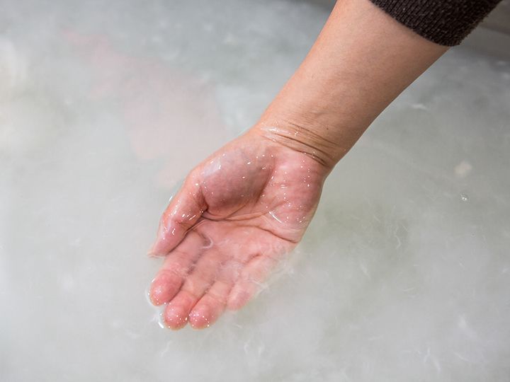 2.确认纤维搅拌程度