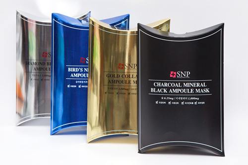SNP面膜
从左起有美白、保湿、营养弹性、
平衡肌肤的效果
