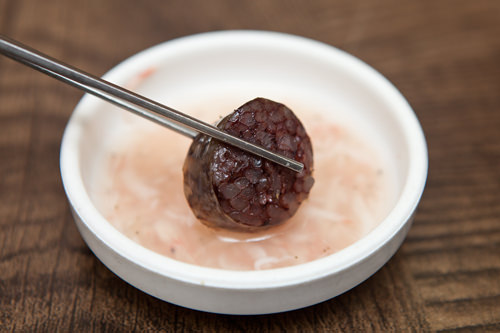 米肠和虾酱一起吃