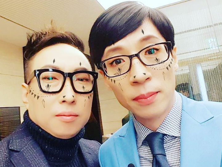 国民主持刘在石,朴明秀,今天的妆有些浓哦!