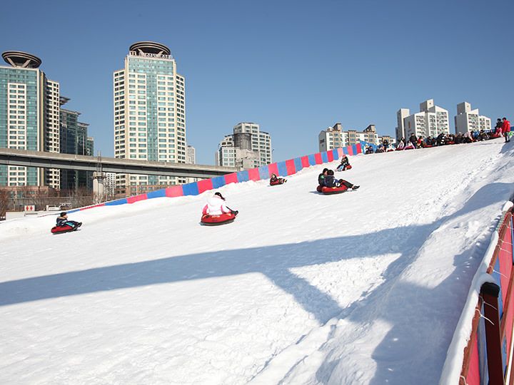汉江公园 纛岛雪橇场